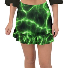 Lightning Electricity Pattern Green Fishtail Mini Chiffon Skirt by anzea