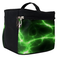 Lightning Electricity Pattern Green Make Up Travel Bag (small)