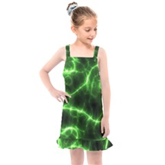 Lightning Electricity Pattern Green Kids  Overall Dress by anzea