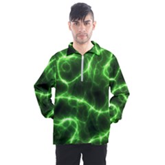 Lightning Electricity Pattern Green Men s Half Zip Pullover