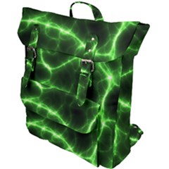 Lightning Electricity Pattern Green Buckle Up Backpack by anzea