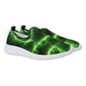 Lightning Electricity Pattern Green Women s Slip On Sneakers View3