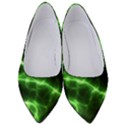 Lightning Electricity Pattern Green Women s Low Heels View1