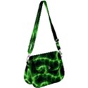 Lightning Electricity Pattern Green Saddle Handbag View1