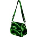 Lightning Electricity Pattern Green Saddle Handbag View2