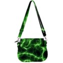 Lightning Electricity Pattern Green Saddle Handbag View3