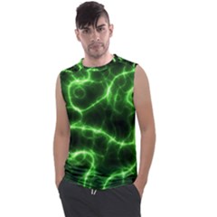 Lightning Electricity Pattern Green Men s Regular Tank Top by anzea