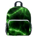 Lightning Electricity Pattern Green Kids  Age 5-10 Lightweight School Backpack with Side Pockets View1