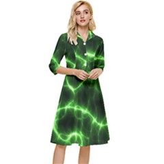 Lightning Electricity Pattern Green Classy Knee Length Dress by anzea