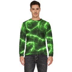 Lightning Electricity Pattern Green Men s Fleece Sweatshirt