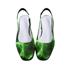 Lightning Electricity Pattern Green Women s Classic Slingback Heels by anzea