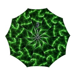 Lightning Electricity Pattern Green Automatic Folding Umbrella With Case (large)