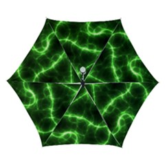 Lightning Electricity Pattern Green Automatic Folding Umbrella With Case (small)