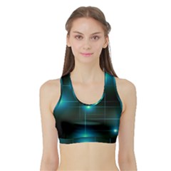 Light Shining Lighting Blue Night Sports Bra With Border by anzea