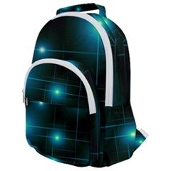 Light Shining Lighting Blue Night Rounded Multi Pocket Backpack by anzea