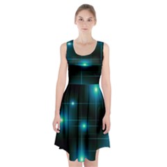 Light Shining Lighting Blue Night Racerback Midi Dress by anzea