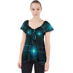 Light Shining Lighting Blue Night Lace Front Dolly Top