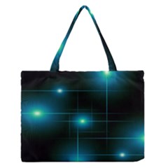 Light Shining Lighting Blue Night Zipper Medium Tote Bag by anzea