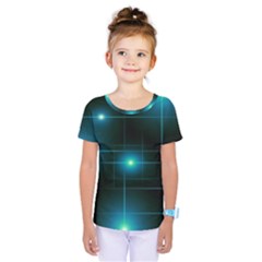 Light Shining Lighting Blue Night Kids  One Piece T-shirt