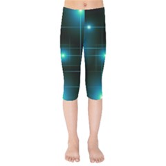 Light Shining Lighting Blue Night Kids  Capri Leggings 