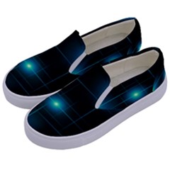 Light Shining Lighting Blue Night Kids  Canvas Slip Ons by anzea