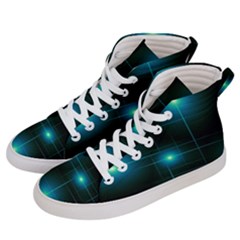 Light Shining Lighting Blue Night Men s Hi-top Skate Sneakers by anzea