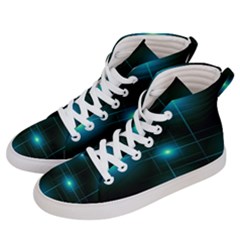 Light Shining Lighting Blue Night Women s Hi-top Skate Sneakers by anzea