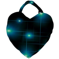 Light Shining Lighting Blue Night Giant Heart Shaped Tote