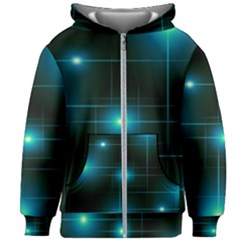 Light Shining Lighting Blue Night Kids  Zipper Hoodie Without Drawstring