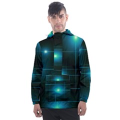 Light Shining Lighting Blue Night Men s Front Pocket Pullover Windbreaker