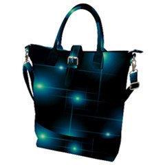 Light Shining Lighting Blue Night Buckle Top Tote Bag by anzea