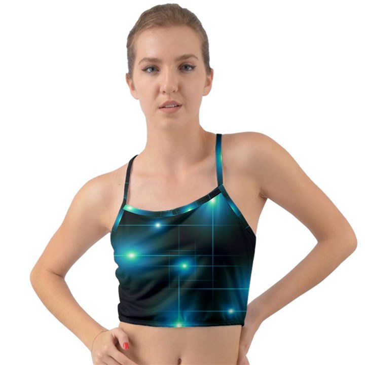 Light Shining Lighting Blue Night Mini Tank Bikini Top