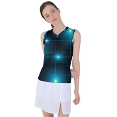 Light Shining Lighting Blue Night Women s Sleeveless Sports Top