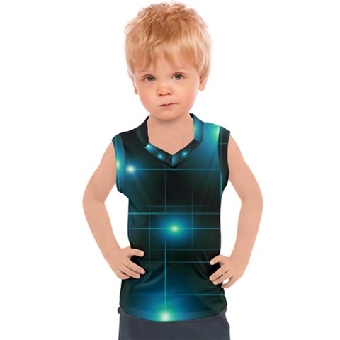 Light Shining Lighting Blue Night Kids  Sport Tank Top by anzea