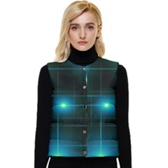 Light Shining Lighting Blue Night Women s Button Up Puffer Vest