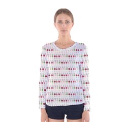 Wine Glass Pattern Women s Long Sleeve T-shirt