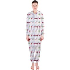 Wine Glass Pattern Hooded Jumpsuit (ladies)