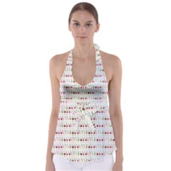 Wine Glass Pattern Tie Back Tankini Top by anzea