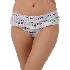 Wine Glass Pattern Frill Bikini Bottoms