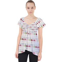 Wine Glass Pattern Lace Front Dolly Top