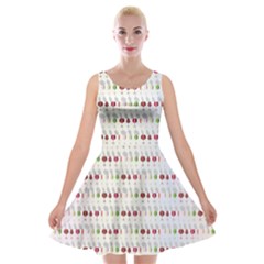 Wine Glass Pattern Velvet Skater Dress