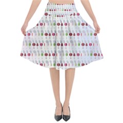 Wine Glass Pattern Flared Midi Skirt by anzea