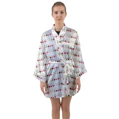 Wine Glass Pattern Long Sleeve Satin Kimono