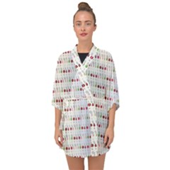 Wine Glass Pattern Half Sleeve Chiffon Kimono by anzea