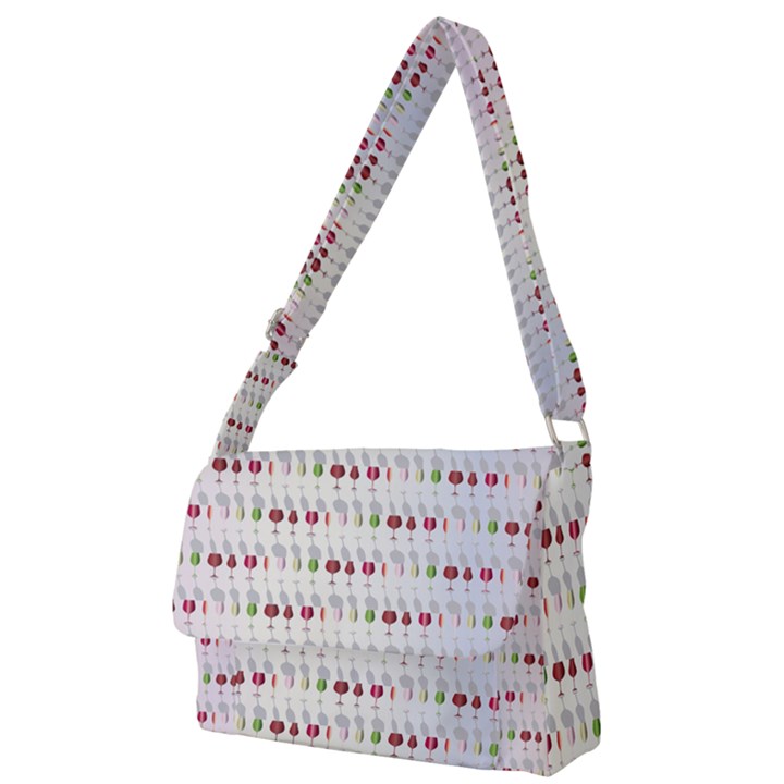 Wine Glass Pattern Full Print Messenger Bag (S)