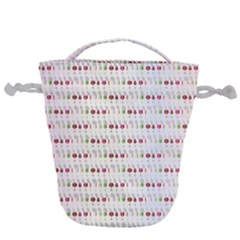 Wine Glass Pattern Drawstring Bucket Bag by anzea