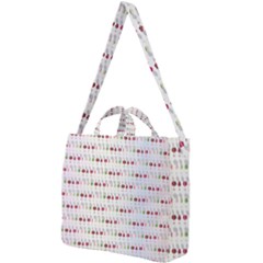 Wine Glass Pattern Square Shoulder Tote Bag