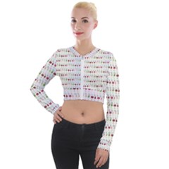 Wine Glass Pattern Long Sleeve Cropped Velvet Jacket by anzea