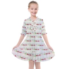 Wine Glass Pattern Kids  All Frills Chiffon Dress