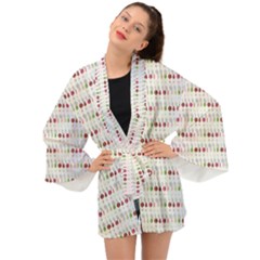 Wine Glass Pattern Long Sleeve Kimono by anzea